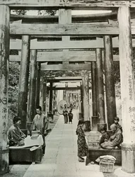 Una avenida de Torii en Inari, 1910