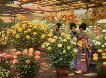 En la exposición de crisantemos, 1910