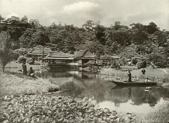 La posada y jardín Ha-Kei-Tei en Hikone, 1910