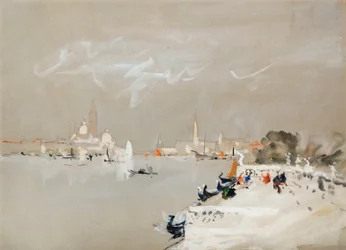 Al otro lado de la laguna, Venecia (acuarela)
