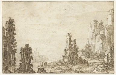 Paisaje con ruinas