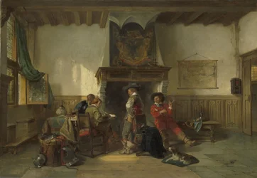 Soldados en una sala de guardia