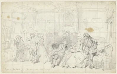 Contemplación del arte en una antigua casa holandesa
Cabinet de tableaux (título en el objeto)