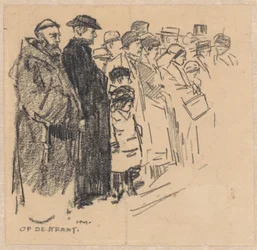 Fila de espectadores (¿en una procesión?)