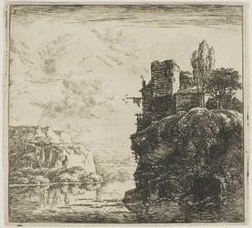 Un río entre rocas, de la serie Conjunto de paisajes