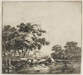 El río en el bosque, lámina tres del Conjunto de paisajes