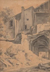 Casas sobre una antigua muralla de la ciudad