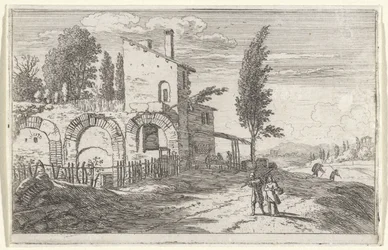 Posada en las ruinas del Palacio Imperial Portada y doce vistas de Roma (título de la serie)