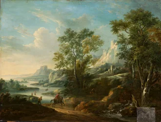 Paisaje montañoso con río