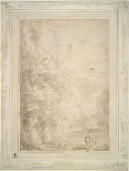 Paisaje con viajero en burro