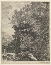 Paisaje con arroyo de montaña