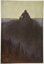 Wotan espera en Valhalla el final con su lanza rota, 1906