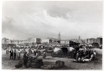 En el Muelle Levee en Nueva Orleans, c.1840