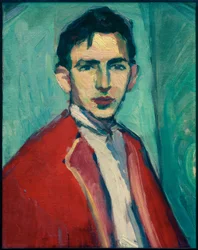 Autorretrato con chaqueta roja