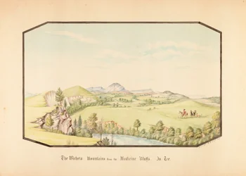 Las montañas Wichita desde Medicine Bluff, Territorio Indio