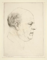 H. N. Bialik (retrato de cabeza de perfil)