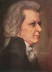 Wolfgang Amadeus Mozart (1756-91) pub. 1904 (litografía en color)