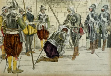 Carlos II de Cossé Brissac (1562-1621 o 1626) nombrado mariscal de Francia por Enrique IV (1553-1610) antes de entrar en París el 22 de marzo de 1594