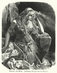 Gudrun junto al mar