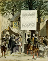 Enrique IV (1553-1610) en la feria de Saint Germain, después de su matrimonio, el 16 de diciembre