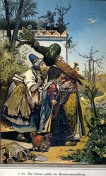 Ilustración de Vogel para el cuento de los hermanos Jacob (1785-1863) y Wilhelm (1786-1859) Grimm: "El viejo sultán"