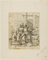 Venus en la fragua de Vulcano (anverso); Geometría (reverso)