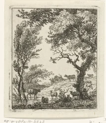 Paisaje con rebaño de ganado