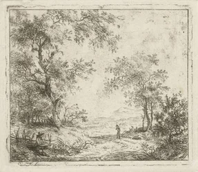 Paisaje con dibujante y excursionista. Seis paisajes (título de la serie)
