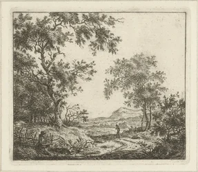 Paisaje con dibujante y excursionista. Seis paisajes (título de la serie)