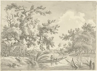Paisaje con dos pescadores