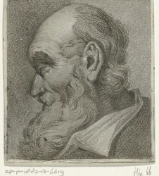 retrato, de, un, anciano, en, perfil