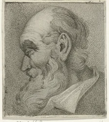 retrato, de, un, anciano, en, perfil