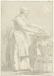 Mujer de limpieza de pescado mujer pez