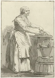Mujer de limpieza de pescado