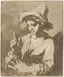 mujer con abanico