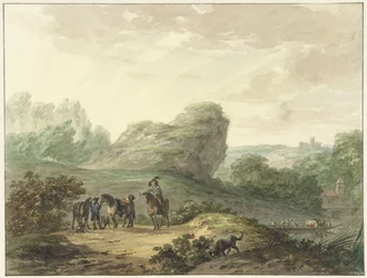 Paisaje con jinetes