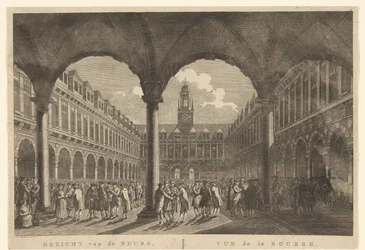 Vista del patio de la Bolsa por Hendrik de Keyser
Vista de la Bolsa, Amsterdam / Vue de la Bourse, à Amsterdam (título en el objeto)