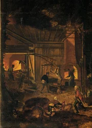 Mina de cobre, detalle (óleo sobre madera)