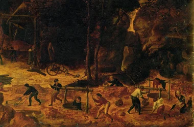 Mina de cobre, detalle (óleo sobre madera)