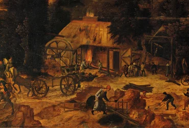 Mina de cobre, detalle (óleo sobre madera)