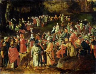 San Juan Bautista predicando a la Multitud (óleo sobre tabla)