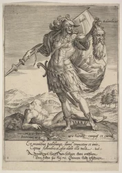 Judá con la Cabeza de Adonibezek, de Willem van Haecht, Tyrannorum proemia, 1578