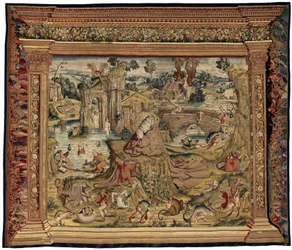 Tapiz inspirado en la obra de El Bosco, c.1560 (oro, plata, seda y lana)