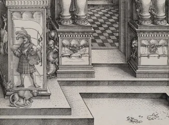 Parte Inferior de la Entrada al Portal Derecho Die Porten des Adels, y el Exterior Ri, 1515
