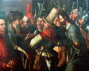 Cristo ante Pilato, por Hieronymus Bosch, óleo sobre tabla. Países Bajos