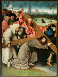 Cristo llevando la cruz (pintura sobre madera)