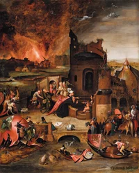 La tentación de San Antonio el Grande (óleo sobre madera)