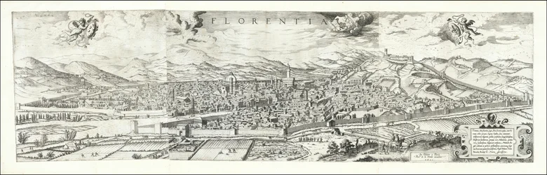 Vista de Florencia de 1557 de Hieronymus Cock, publicada en 1601 por Paul van der Houve