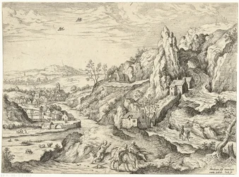 Abraham e Isaac camino al lugar del sacrificio Paisajes con escenas bíblicas y mitológicas (título de serie)