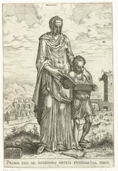 Gramática (título en objeto) Artes liberales y Minerva, Apolo e Industria (título de la serie)